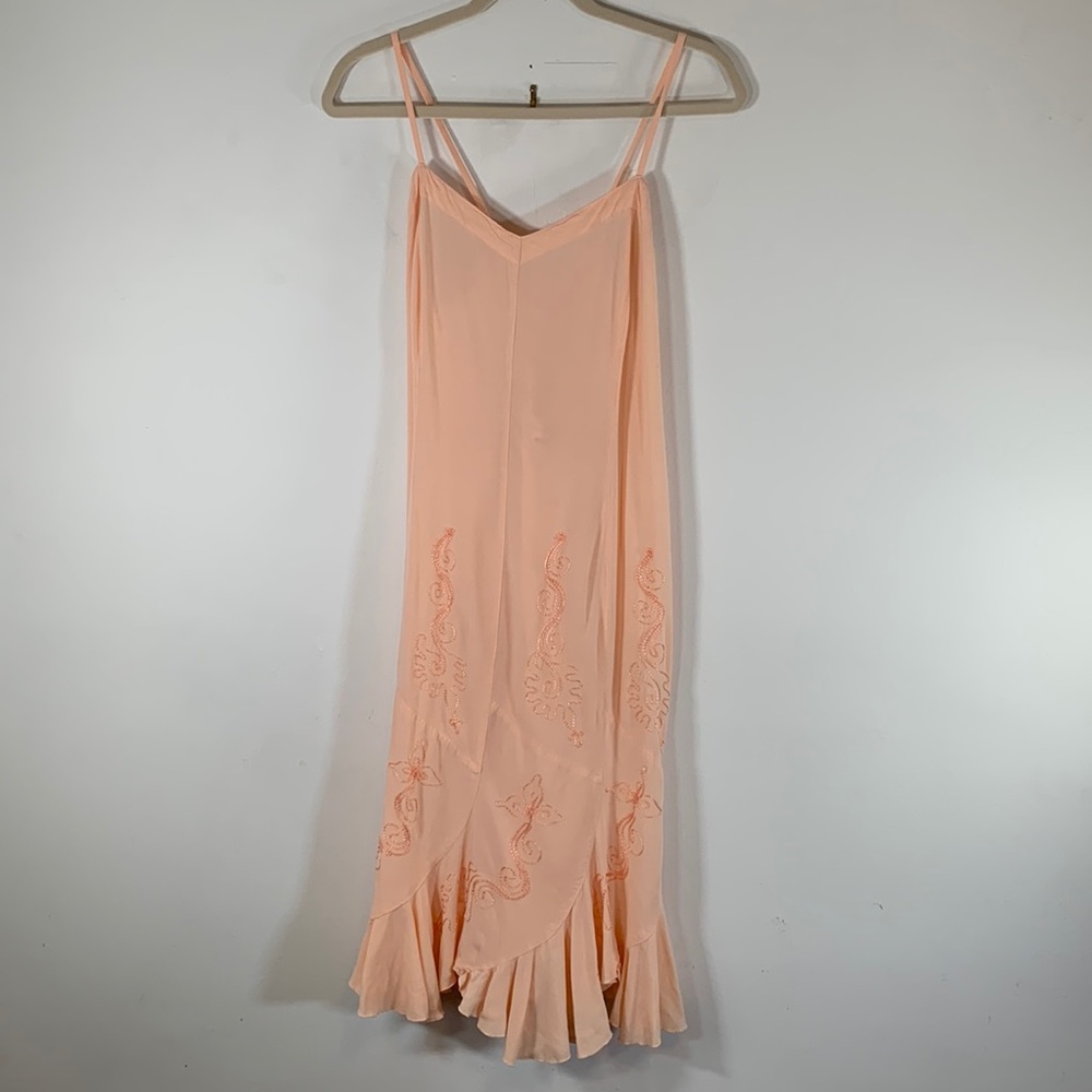 Malaika Rare Boho Women’s Size M Embroidered Spaghetti Strap Rayon Summer Dress